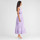 Women's Pleated V-Neck Midi Occasion Dress