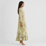 Women's Pleated V-Neck Midi Occasion Dress