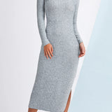 Ladies’ Ribbed Knit Midi Dress