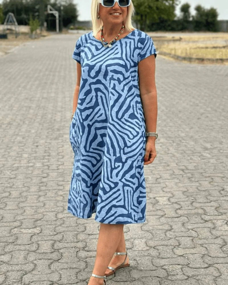 Ladies’ Abstract Print Midi Dress