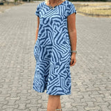Ladies’ Abstract Print Midi Dress