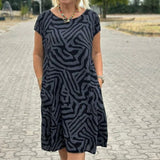 Ladies’ Abstract Print Midi Dress