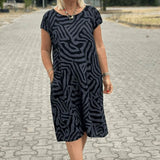 Ladies’ Abstract Print Midi Dress