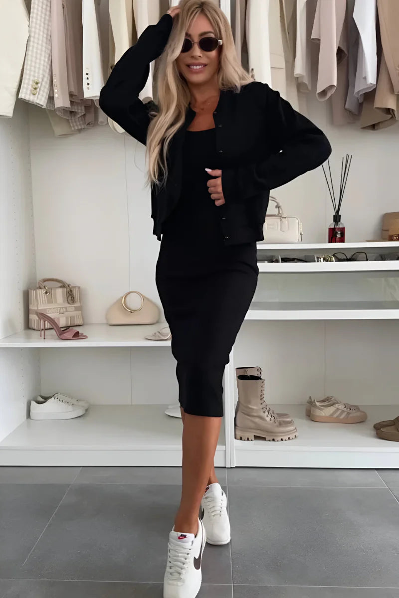 Women’s Midi Dress and Cardigan Set