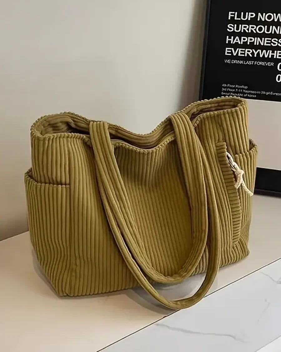 Ladies’ Ribbed Tote Bag
