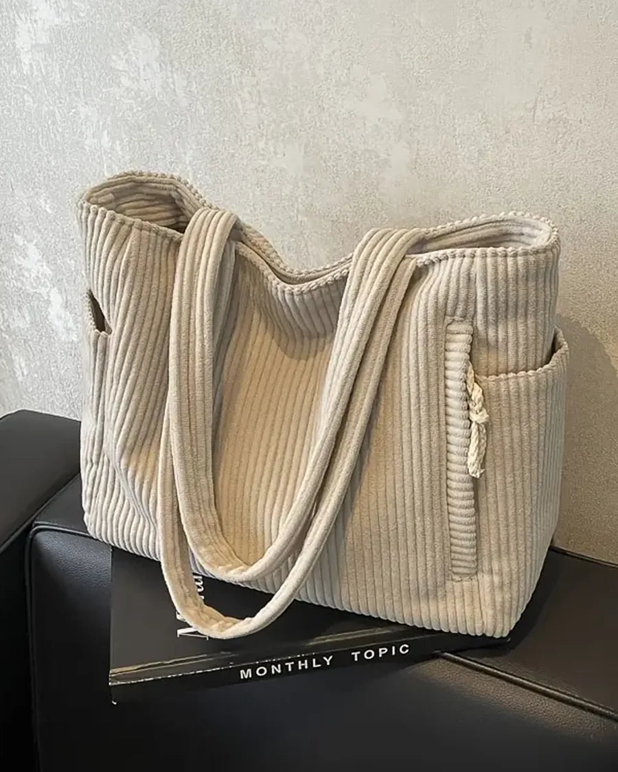 Ladies’ Ribbed Tote Bag