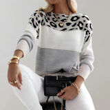 Ladies’ Leopard Print Knitted Jumper