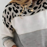 Ladies’ Leopard Print Knitted Jumper