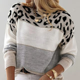 Ladies’ Leopard Print Knitted Jumper