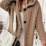 Women's Hooded Button Knit Cardigan
