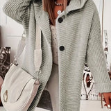 Women's Hooded Button Knit Cardigan