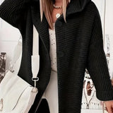 Women's Hooded Button Knit Cardigan