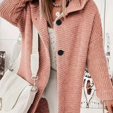 Women's Hooded Button Knit Cardigan