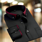 Men's Button-Front Shirt with Contrast Trim