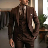 Men's Three-Piece Notch Lapel Suit Set