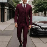 Men's Three-Piece Notch Lapel Suit Set