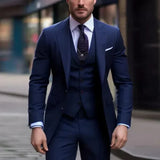 Men's Three-Piece Notch Lapel Suit Set