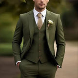 Men's Three-Piece Notch Lapel Suit Set