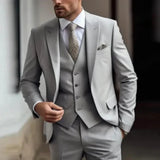 Men's Three-Piece Notch Lapel Suit Set