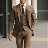 Men's Three-Piece Notch Lapel Suit Set