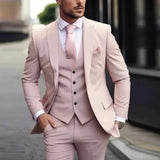 Men's Three-Piece Notch Lapel Suit Set