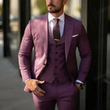 Men's Three-Piece Notch Lapel Suit Set