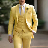 Men's Three-Piece Notch Lapel Suit Set