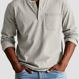 Men's Long Sleeve Henley Pocket Shirt