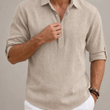 Men's Textured Quarter-Zip Long Sleeve Shirt