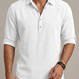 Men's Textured Quarter-Zip Long Sleeve Shirt