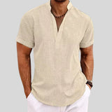 Men's Textured Henley Short Sleeve Shirt