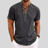 Men's Textured Henley Short Sleeve Shirt