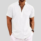 Men's Textured Henley Short Sleeve Shirt