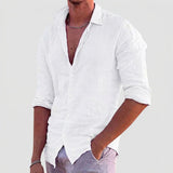 Men's Textured Long Sleeve Button-Front Shirt