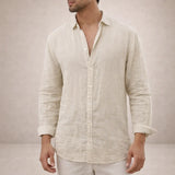 Men's Textured Button-Front Long Sleeve Shirt