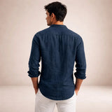 Men's Textured Button-Front Long Sleeve Shirt