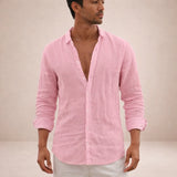 Men's Textured Button-Front Long Sleeve Shirt