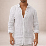 Men's Textured Button-Front Long Sleeve Shirt