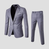 Men's Slim Fit Single-Breasted Two-Piece Suit