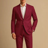 Men's Slim Fit Single-Breasted Two-Piece Suit