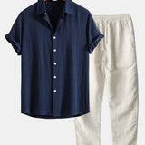 Men's Short Sleeve Shirt and Trousers Set