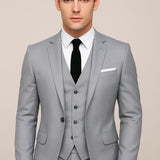 Men's Three-Piece Slim Fit Single-Breasted Suit Set