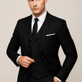 Men's Three-Piece Slim Fit Single-Breasted Suit Set