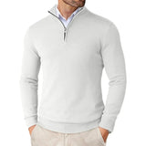 Men's Long-Sleeve Zip-Front High-Neck Knit Sweater