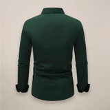 Men's Slim-Fit Collared Long Sleeve Shirt