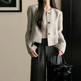 Cropped Textured Cardigan