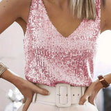 Women's Sequin V-Neck Tank Top