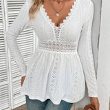Women’s Lace Trim Peplum Top