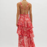 Ladies’ Coral Floral Maxi Dress