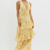 Ladies’ Coral Floral Maxi Dress